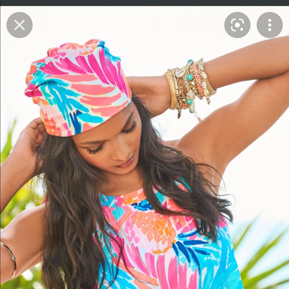 Lily Pulitzer head scarf. Genie by Eugenia Kim